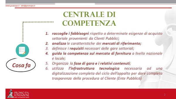 Centrale di competenza-cosa fa la nuova ricerca di PromoPA e JAGGAER Centrale di competenza-cosa fa